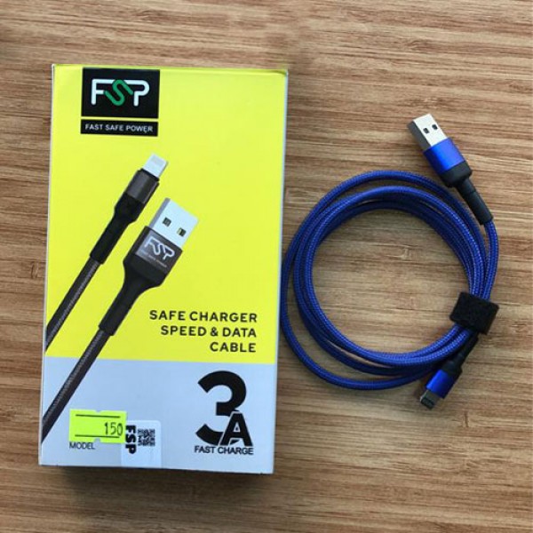 کابل شارژ USB به لایتنینگ FSP مدل 3A طول 1 متر 